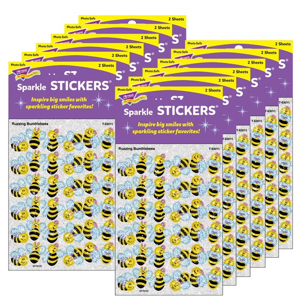 Trend Enterprises Buzzing Bumblebees Sparkle Stickers, PK864 T63031 - main